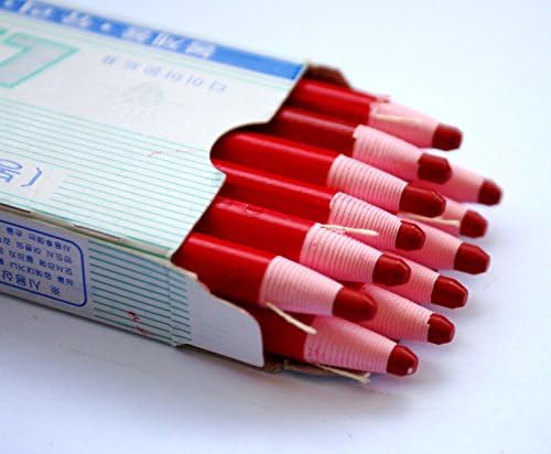 New 12 PCS Peel-off China Marker Marking pencil for metal plastic fabric 4 Colour, Perfect for Writing on Glass, Plastic, Film, Paper, Metal, Rubber or Any Smooth Surface (Red)