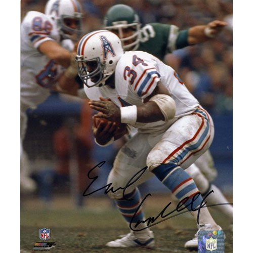 Earl Campbell Autographed Houston Oilers (White Jersey) 8x10 Photo