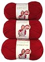 Premier Yarns 3-Pack Solid Deborah Norville Everyday Soft Worsted, Really Red