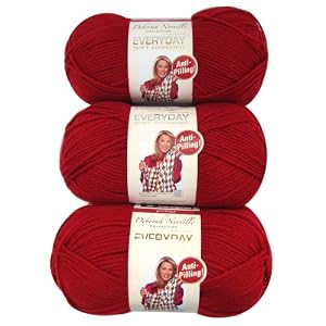 Premier-Yarns-3-Pack-Solid-Deborah-Norville-Everyday-Soft-Worsted-Really-Red