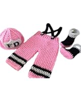 CX-Queen Baby Photography Prop Crochet Fireman Firefighter Hat Suspender Boots