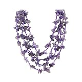 Amethyst Multi Strand Fancy Gemstone Necklace