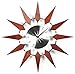 Stilnovo Starbust Wall Clock, Silver/Walnut