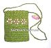 Crocheted Toyo Bag with Cowry Shell Flowers, Lime