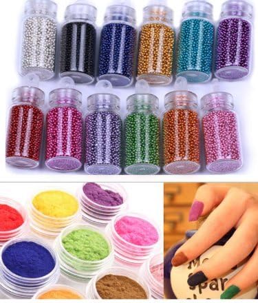 Caviar Microbeads / Velvet Flocking Powder Manicures DIY Nails Art Tips