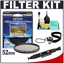 Hoya DMC Pro1 Digital 52mm Circular PL Polarizer Lens Filter + Accessory Kit for Canon, Nikon, Sony, Olympus & Pentax Lenses