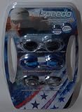 Speedo Professional Adult Swim Goggles - 3 Pack (Clear with Tinted Lense, Blue and Clear Swim Goggles)