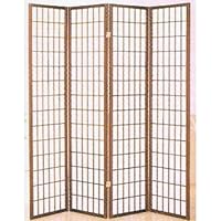 4 panel cherry finish room divider shoji screen