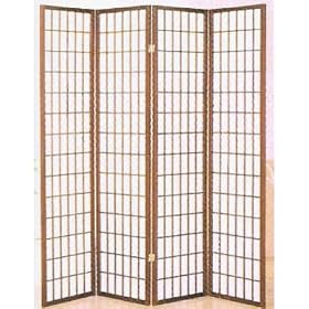 All new item 4 panel cherry finish room divider shoji screen