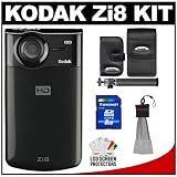 Kodak Zi8 Pocket Video Camera (Black) + 8GB Cameta Accessory Kit