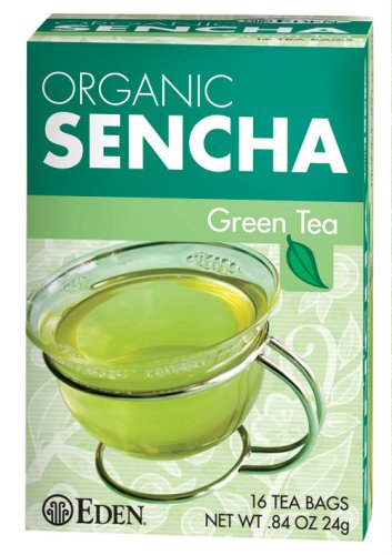 Eden Organic Green Tea, Sencha, Tea Bags, 16-Count Boxes (Pack of 12) by Eden Organic
