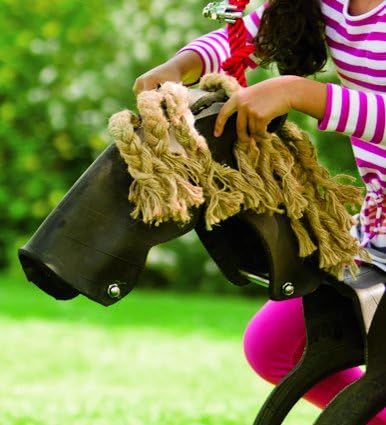 Horse Tire Swing, Recycled Rubber - Black - 33-1/4"L x 6-1/4"W x 40-3/4"H