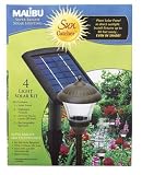 Malibu Lantern Solar Walk Lights with Remote Panel 4-pk. - Bronze