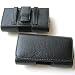 Motorola Sidekick Slide Black Leather Horizontal Belt Loop & Belt Clip Case