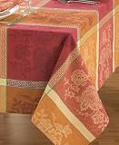 Bardwill Linens Natural Impressions Channing Orange Tablecloth 60 x 84