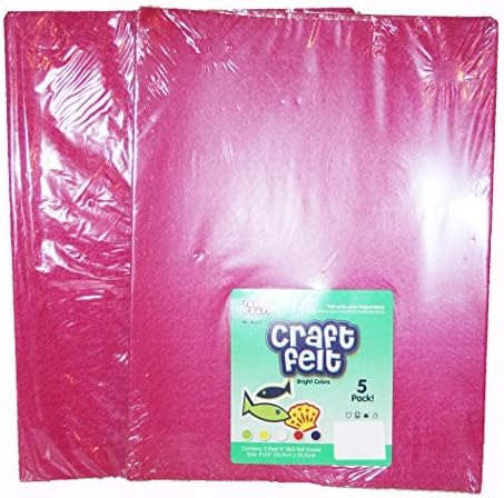 Two-Pack of Self-Stick 9 X 12 inch Bright Colors Craft Felt - 5 Sheet in each pack!
