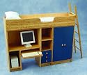 DOLLS HOUSE BLUE KIDS BUNK BED 1/12TH