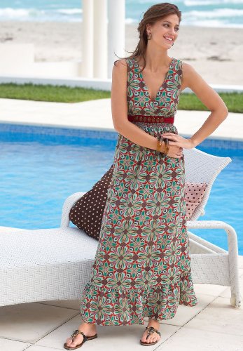 Jewel-Waist Maxi Dress