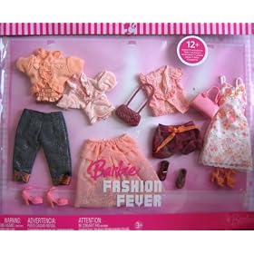 Barbie Fashion Fever Fashions and Accessories - 12+ Pieces Lots of Looks! Coral and Orange... by Barbie Fashion Fever Lots of Looks!