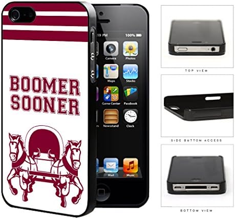 Boomer Sooner School Spirit Slogan Chant iPhone 4 4s Hard Snap on Plastic Cell Phone Cover