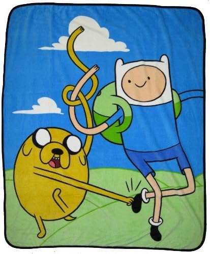 Adventure Time Finn and Jake Micro Rachel Fleece Throw Blanket by Lady Sandra