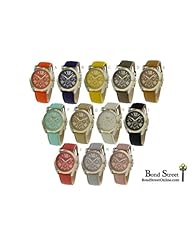 Wholesale Lot of 6 Pcs Geneva Michael Kors Inspired Leather Watch - 9647