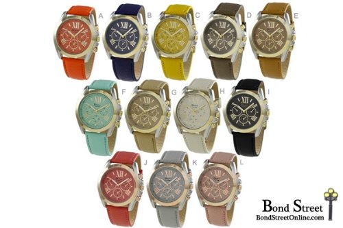 Wholesale Lot of 6 Pcs Geneva Michael Kors Inspired Leather Watch 9647