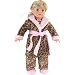 Leopard Print Doll Robe w/ Pink Trim & Slippers- 18 inch doll clothes