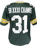 Green Bay Packers signed Super Bowl XXXI Champs Green Prostyle Jersey 6 sig- PSA Hologram - Autographed NFL Jerseys