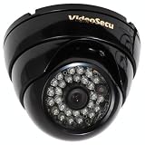 VideoSecu Color Security Vandal Proof Dome Camera 1/3" Sony CCD 480 TVL 3.6 mm Lens with Free Surveillance Warning Sticker 1U4