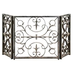 Ashen Metal Fireplace Screen by Uttermost