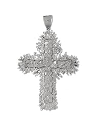 Clevereves 14K White Gold Pendant Cross 34.4 - Gram(s)