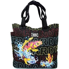 Ed Hardy Extra Large Quilted Jana Tote Bag - Black