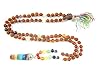 Yoga Gift Idea Rudraksha Prayer Mala Seven Chakra Stone Healing Jewelry 108+1 Beads