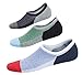Spikerking Mens No Show Cotton Deodorant Anti Off Socks 3 Pack Crew Socks (Size:6-11) (One Size,Gray,Red,Sky blue)