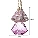 Mini-Factory Bling Auto Ornament Car Mirror Hanging Decoration Crystal Diamond Refillable Glass Air Freshener Empty Bottle for Car / Home / Office (Bottle only, Perfume NOT included) (Pink)