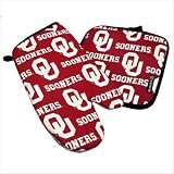 OU Logo Oklahoma University Sooners Oven Mitt Potholder Set for Kitchen Tailgating Barbecue or Outdoor Cooking POT HOLDER SET GIFT IDEA
