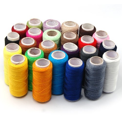 24 Assorted Spools Polyester Sewing Thread Full Size jagfsghudk