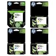 HP 920XL Four Pack Black and Colors Ink Cartridge Set - (Black CD975AN, Yellow CD974AN, Cyan CD972AN, Magenta CD973AN) Sold in Retail Packaging