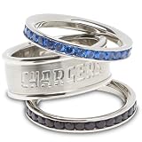 San Diego Chargers Logo Crystal Stacked Ring Set (Size 8)