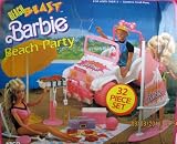 51SVDw1LtPL. SL160  Beach Blast BARBIE Beach Party 32 Piece Play Set w Jeep, Surf Board & Sail, BBQ, & MORE! (1988 Arco Toys, Mattel)