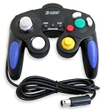Controller fuer Gamecube, schwarz mit Gummierung