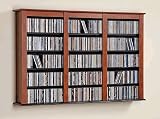 Triple Floating Media Wall Storage In Cherry Finish By Prepac Furniture