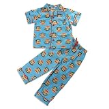 Paul Frank - Boys Short Sleeve Monkey Pajamas, Blue, Red
