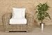 Sessel Calamee Rattan Braun Gross mit Sitzkissen Weiss Rattanmöbel