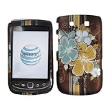 Rubberized Finish Transparent Multiple Flowers on Brown Snap on Design Case ....