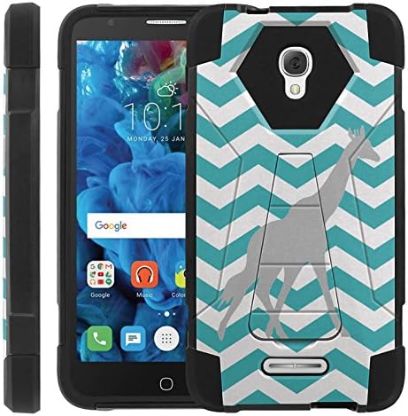 [Giraffe Chavron] Alcatel Fierce 4 [Advance] Dual Layer Shockproof Rugged Hybrid Armor Bumper Protection [Built-in Kickstand] for Alcatel Fierce 4