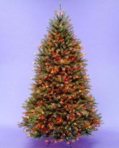 12' Dunhill Fir Pre-Lit Artificial Christmas Tree - Multi Lights
