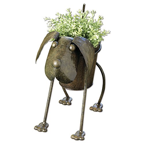 Metal Dog Planter Animal Urn Planter Cute Metal Garden Art Home