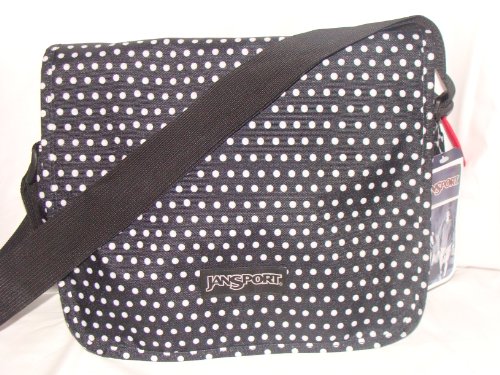 More information about Jansport 8 Track Mini Messenger Bag Black & White Polka Dot Jansport 8 Track Mini Messenger Bag Black & White Polka Dot